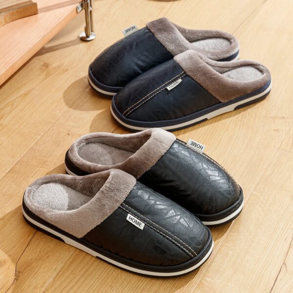 Chausson Cuir Fourré Homme 1