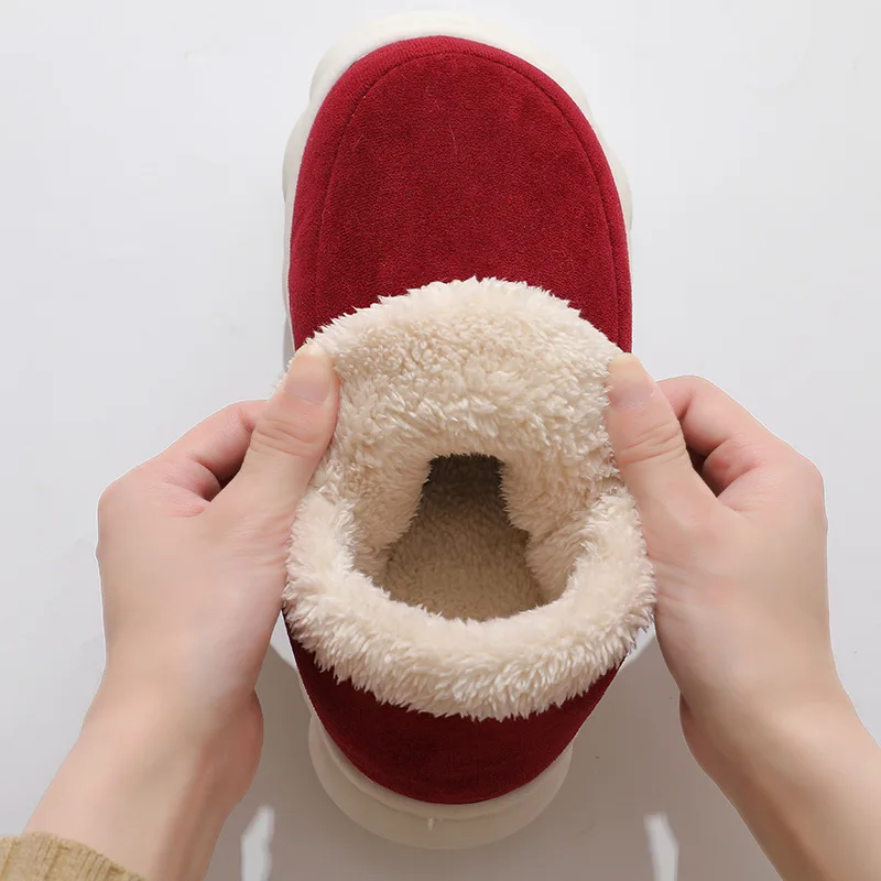 Chaussons Montants Fourrés Rouge Femme 3
