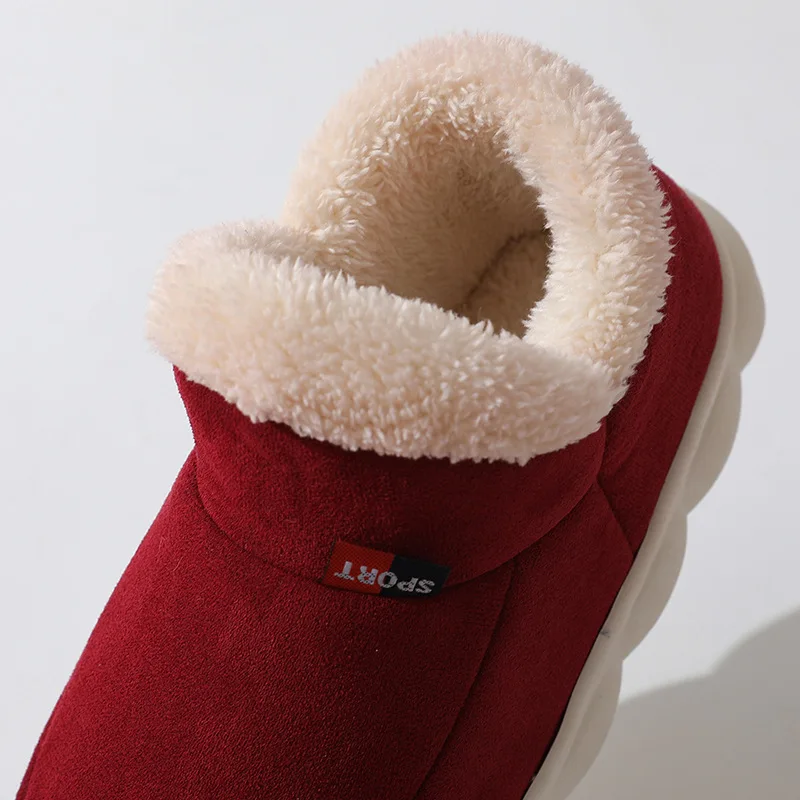 Chaussons Montants Fourrés Rouge Femme 5