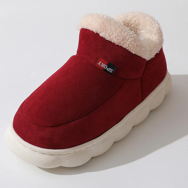 Chaussons Montants Fourrés Rouge Femme 4