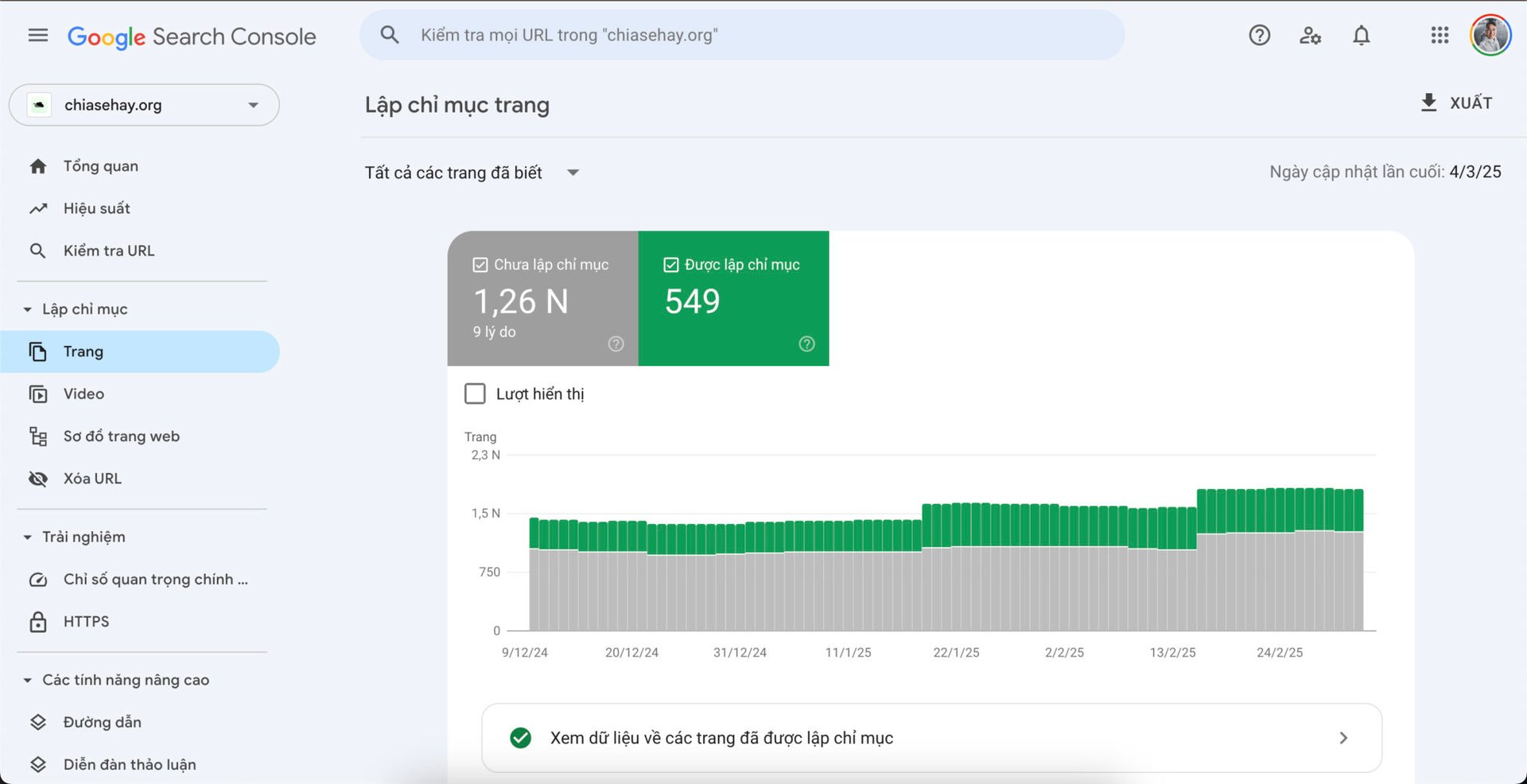 Phân biệt Indexed và Not Indexed trên Google Search Console