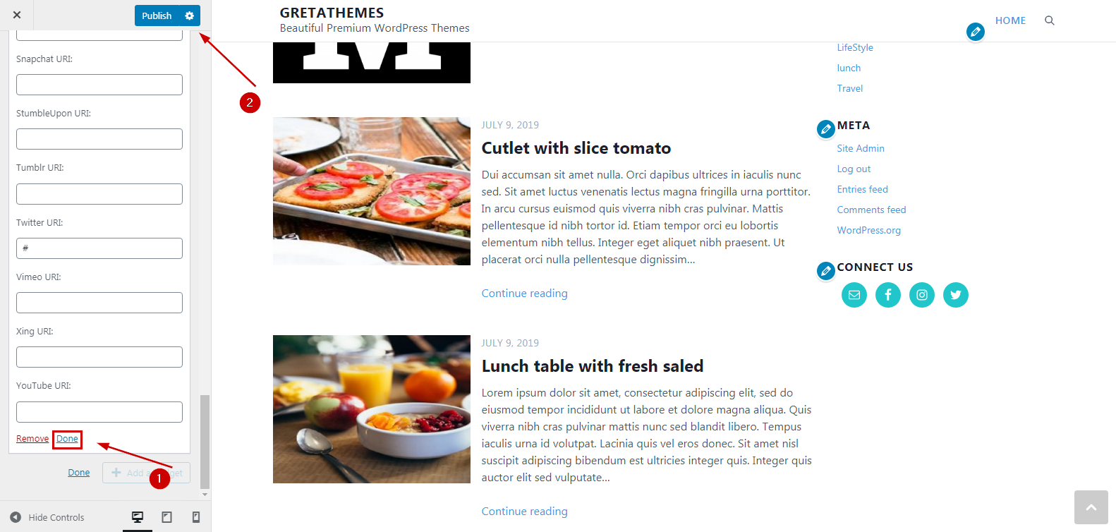 thêm icon mạng xã hội vào WordPress