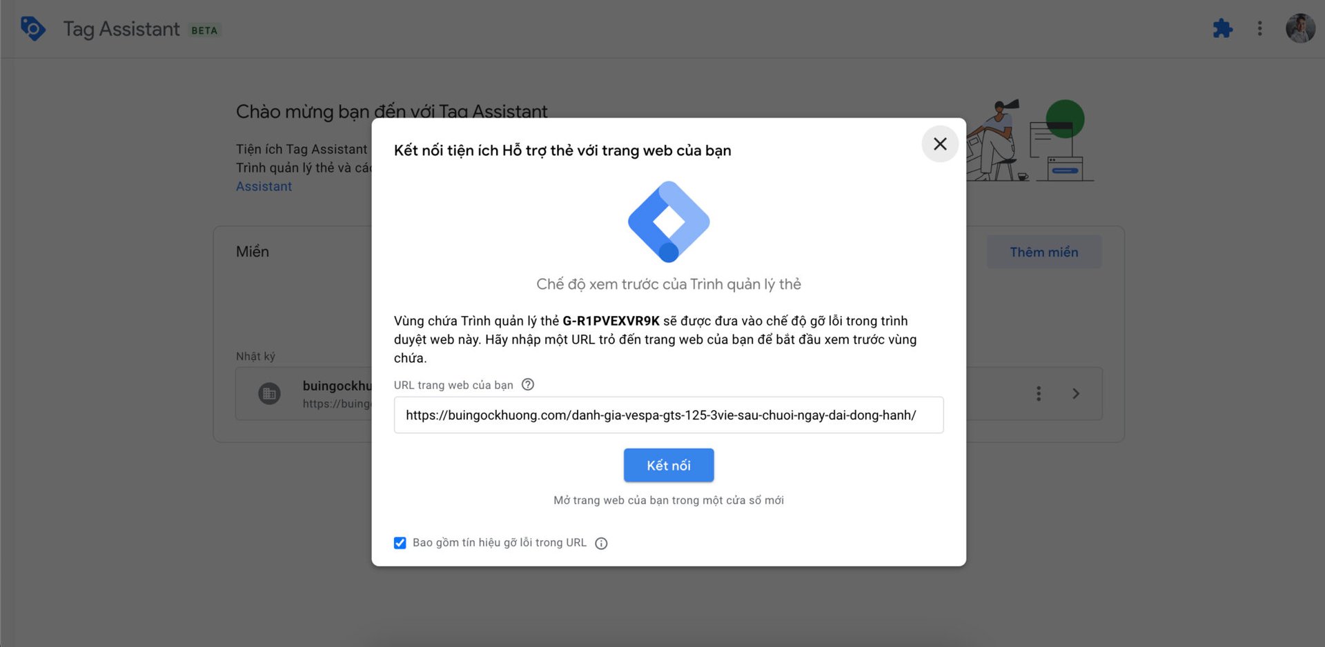 Connet Thẻ Manager Google