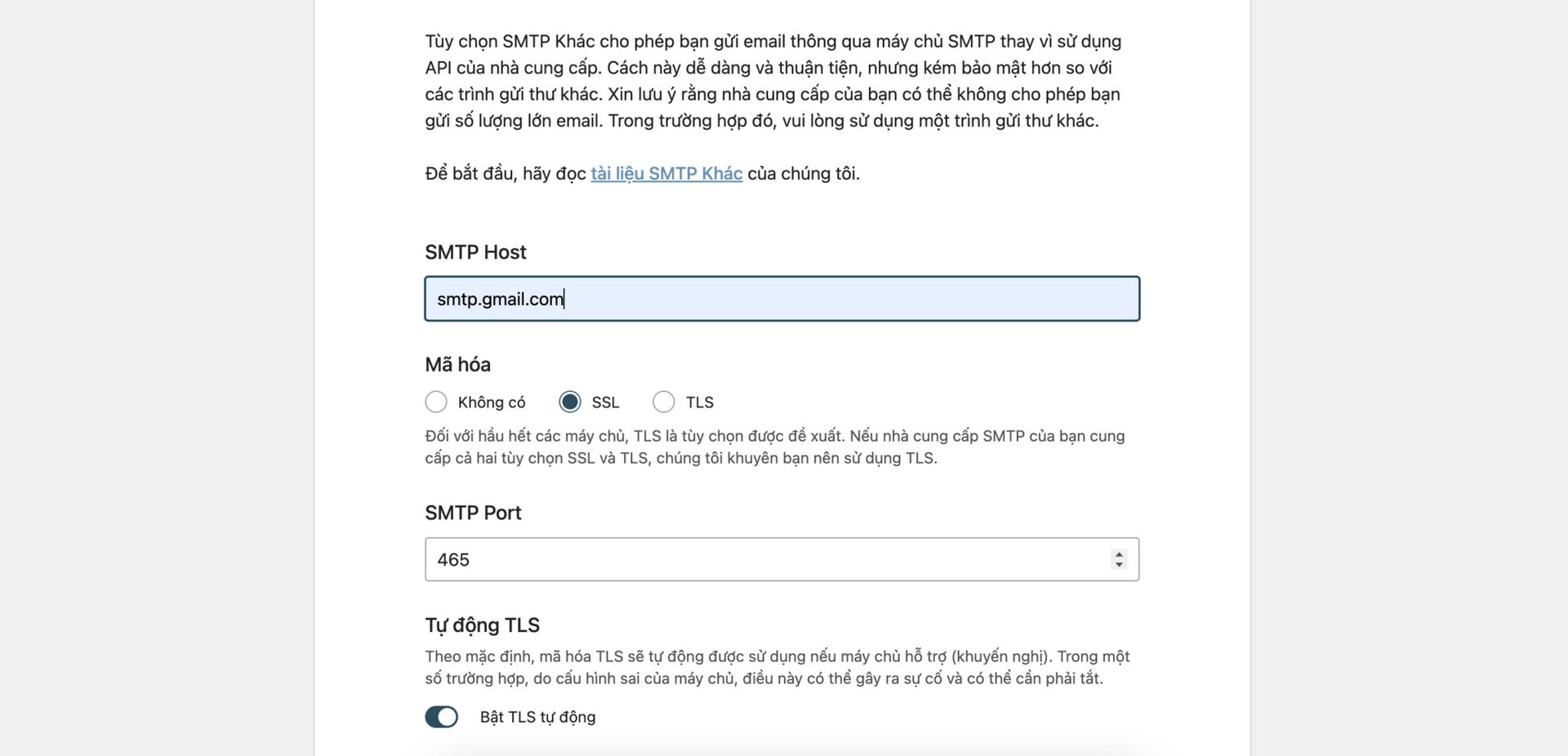 Cấu hình email smtp