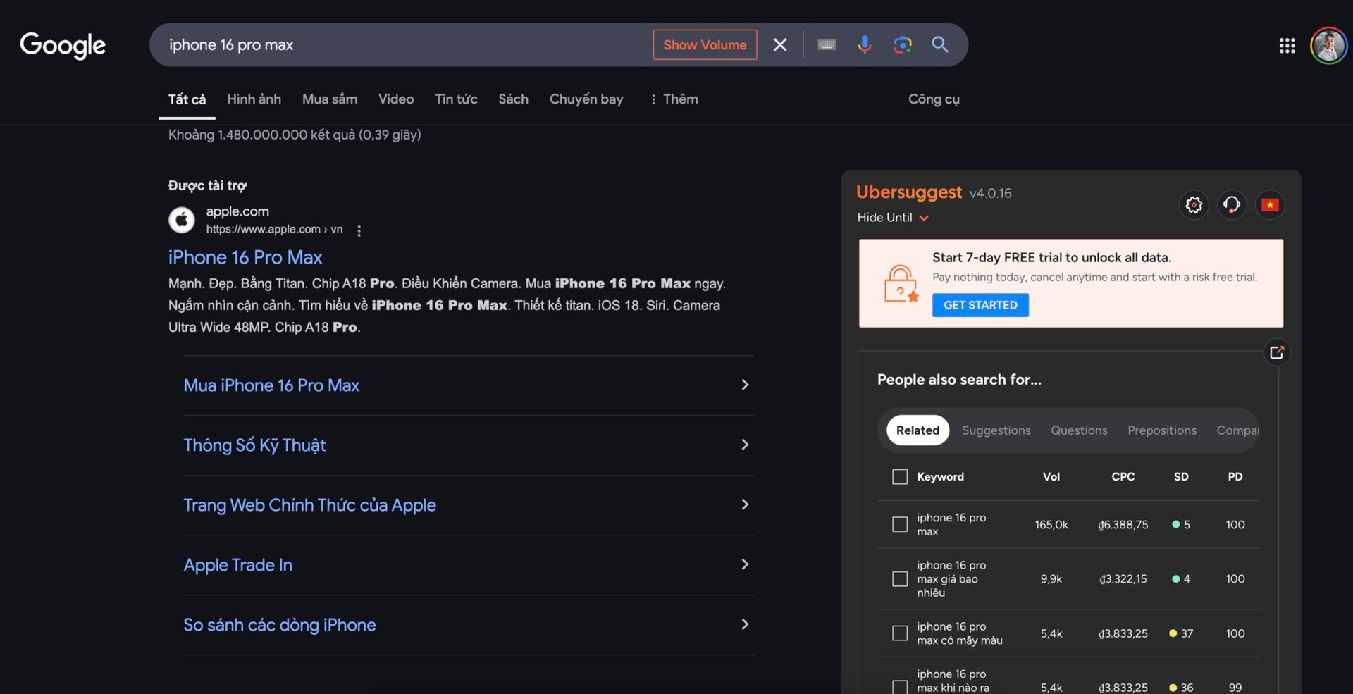 Ví dụ chiến dịch SEM Google Ads của Apple Ví dụ chiến dịch SEM Google Ads của Apple