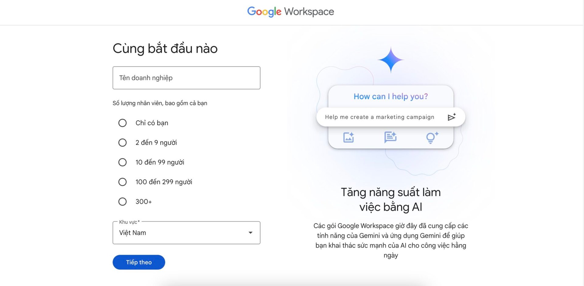 Đăng ký workspace