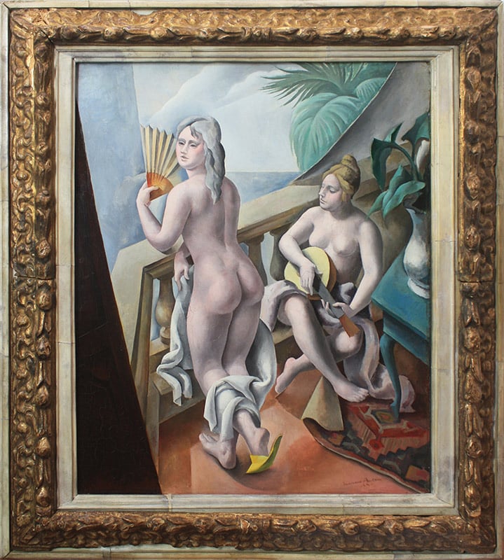 Dos desnudos. Mariano Andreu, 1924. Óleo sobre cartón - Imagen 2