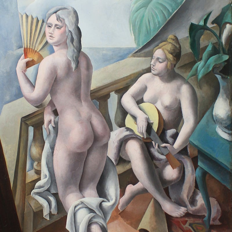 Dos desnudos - Mariano Andreu, 1924. Óleo sobre cartón