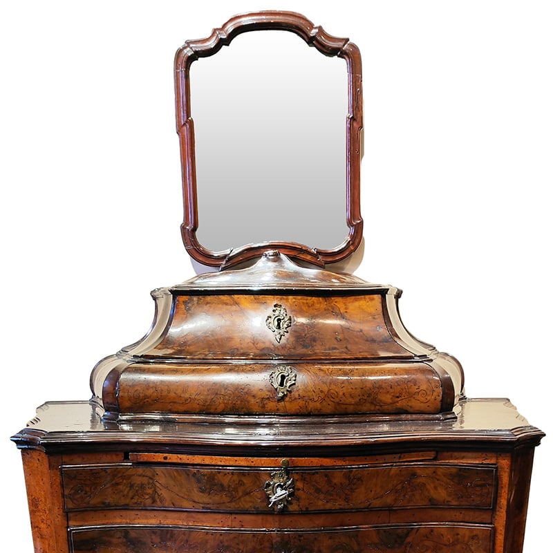Mueble tocador - Joan Llor Benet, siglo XVIII. Marquetería de mercurio