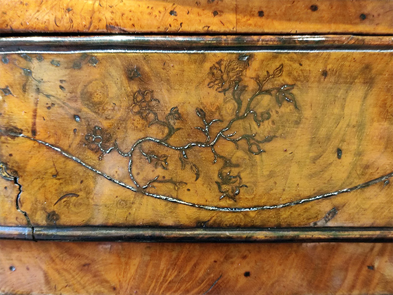 Mueble tocador. Joan Llor Benet, siglo XVIII. Marquetería de mercurio - Imagen 5