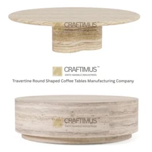 Round Shaped Travertine Coffee Table