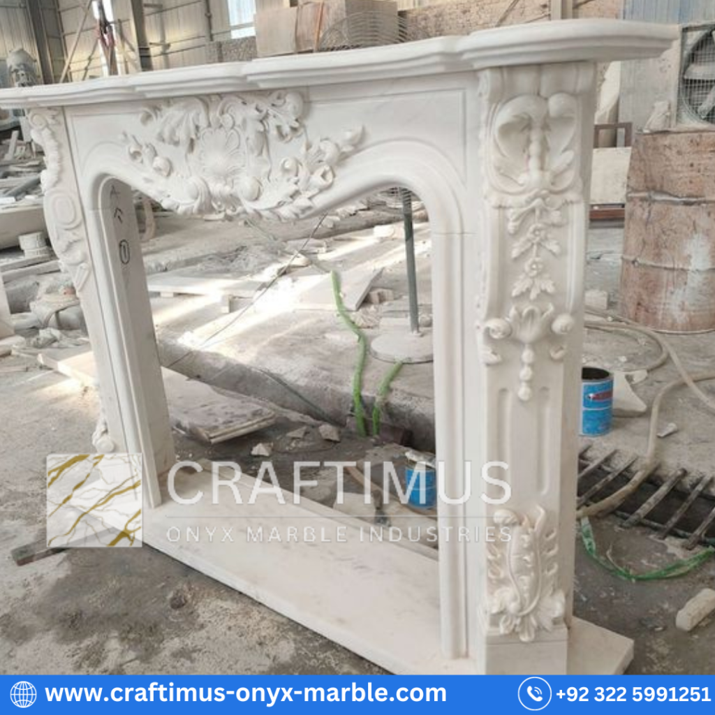 Marble fireplaces made by CRAFTIMUS Onyx Marble Industries (Pvt) Ltd in Pakistan