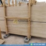 Classic Travertine Slabs on Display at factory