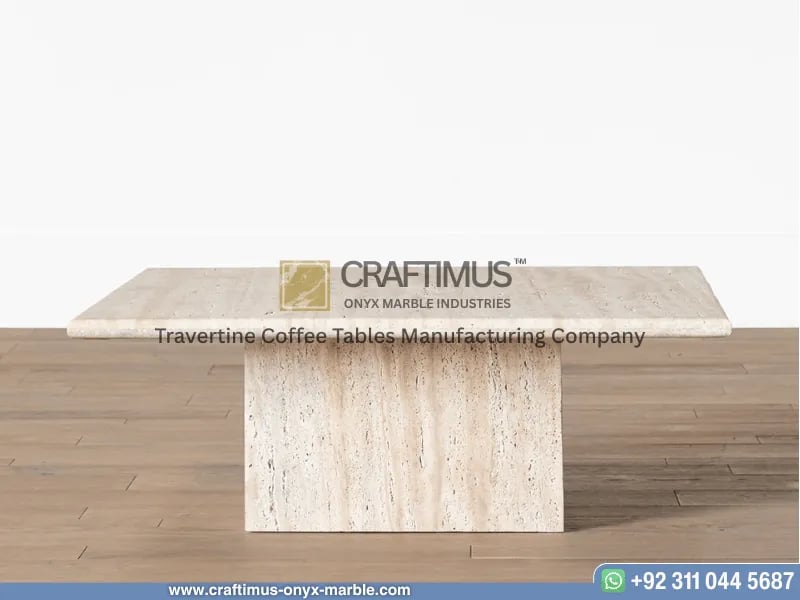 Travertine Square Coffee Table with white background product image