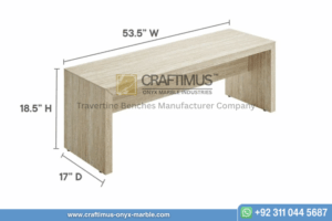 Travertine square shaped Bench product image with white background