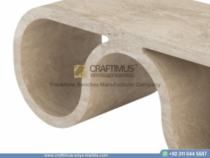 Modern Style Travertine Bench Design Product Image with white background