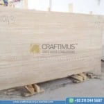 Classic Travertine Slabs on Display at factory