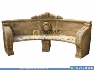 Travertine Curved Benches