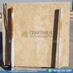 Classic Travertine Slabs on Display at factory