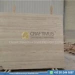 Classic Travertine Slabs on Display at factory