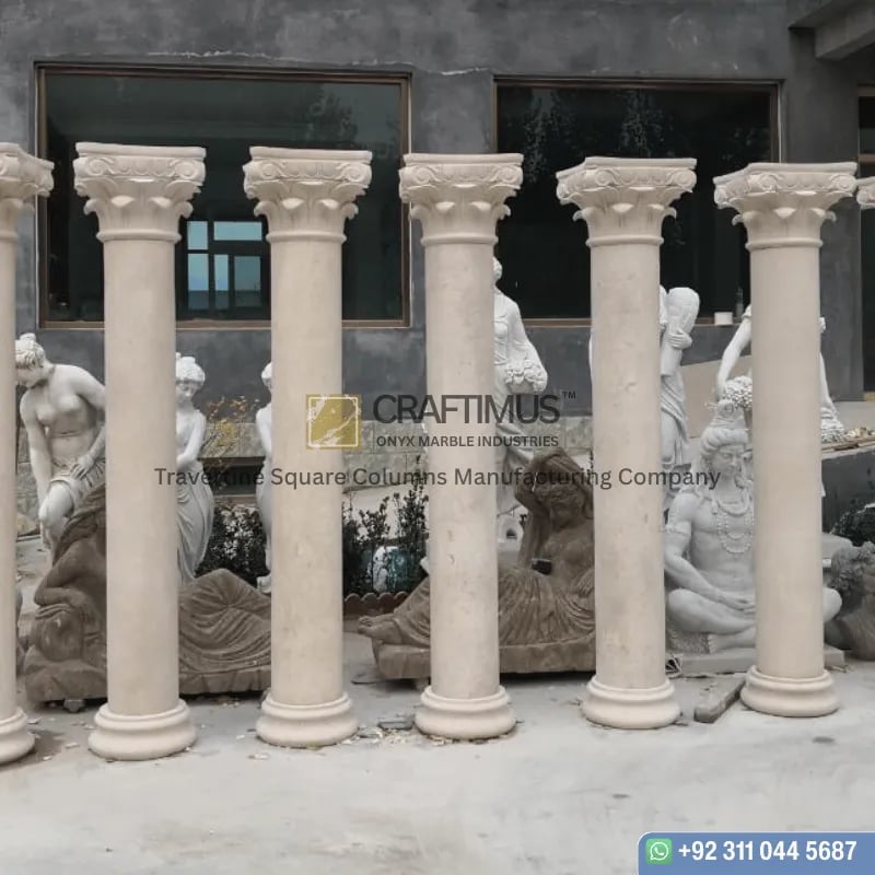 travertine-square-shaped-coulmn-designs-made-in-china-08 Travertine Square Shaped Column design with white background