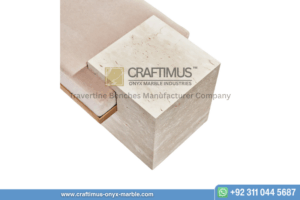 Travertine square shaped Bench product image with white background