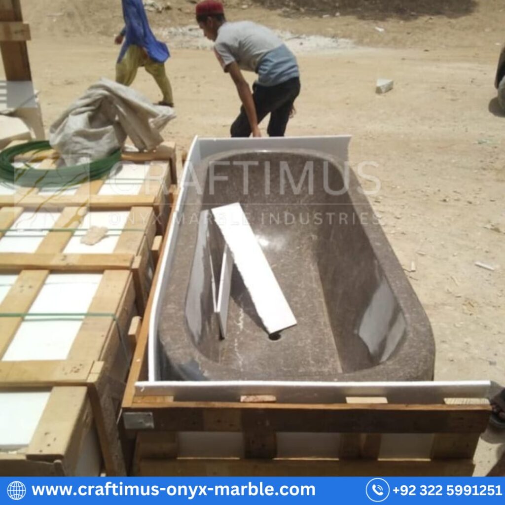 Marble bathtubs made by CRAFTIMUS Onyx Marble Industries (Pvt) Ltd in Pakistan