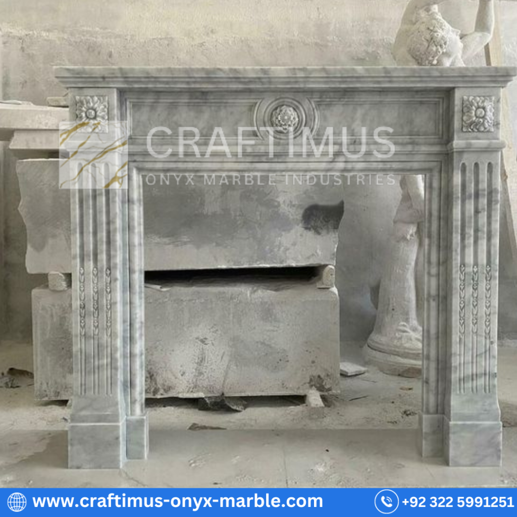 Marble fireplaces made by CRAFTIMUS Onyx Marble Industries (Pvt) Ltd in Pakistan