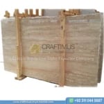 Classic Travertine Slabs on Display at factory