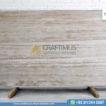 Classic Travertine Slabs on Display at factory
