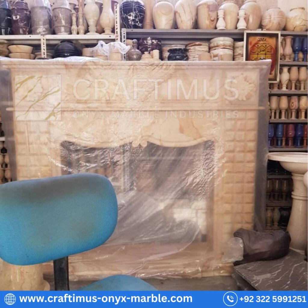 Marble fireplaces made by CRAFTIMUS Onyx Marble Industries (Pvt) Ltd in Pakistan