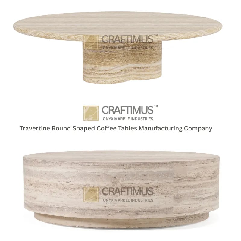 travertine-round-shaped-coffee-table-designs Round Shaped Travertine Coffee Table