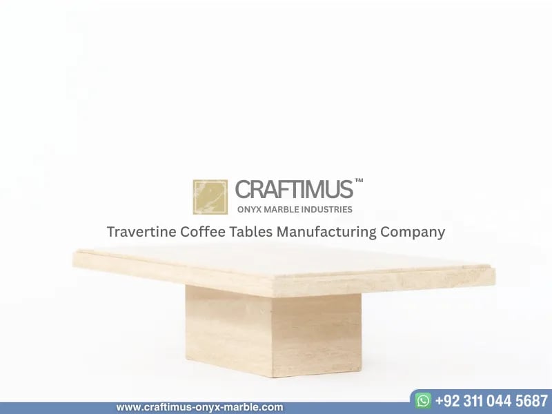 Travertine Square Coffee Table – Luxury Handcrafted Natural Stone Tables| Travertine Supplier Co. - Image 3