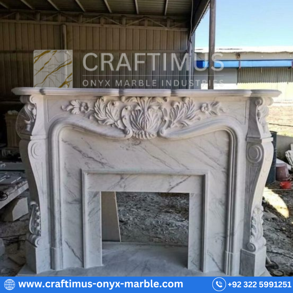 Marble fireplaces made by CRAFTIMUS Onyx Marble Industries (Pvt) Ltd in Pakistan