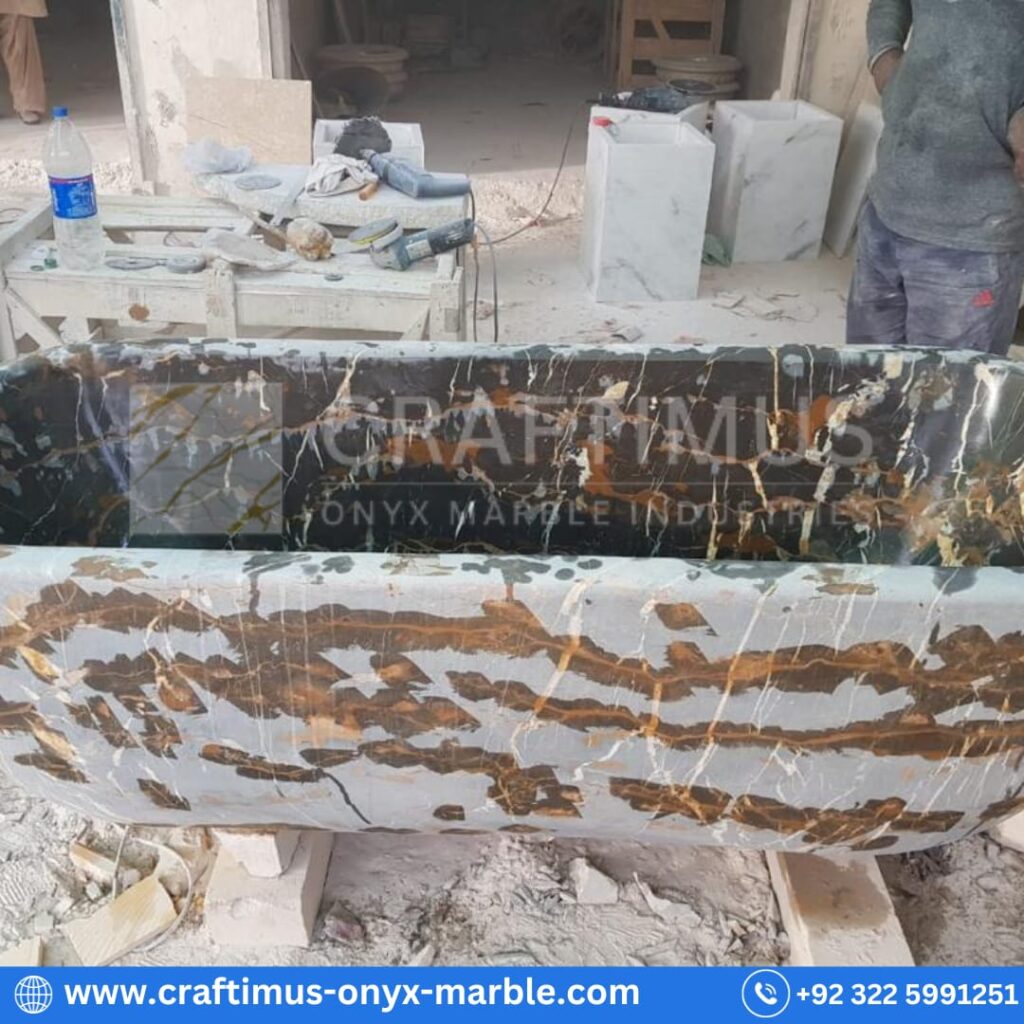 Marble bathtubs made by CRAFTIMUS Onyx Marble Industries (Pvt) Ltd in Pakistan