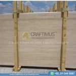Classic Travertine Slabs on Display at factory