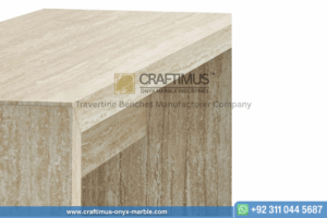 Travertine square shaped Bench product image with white background