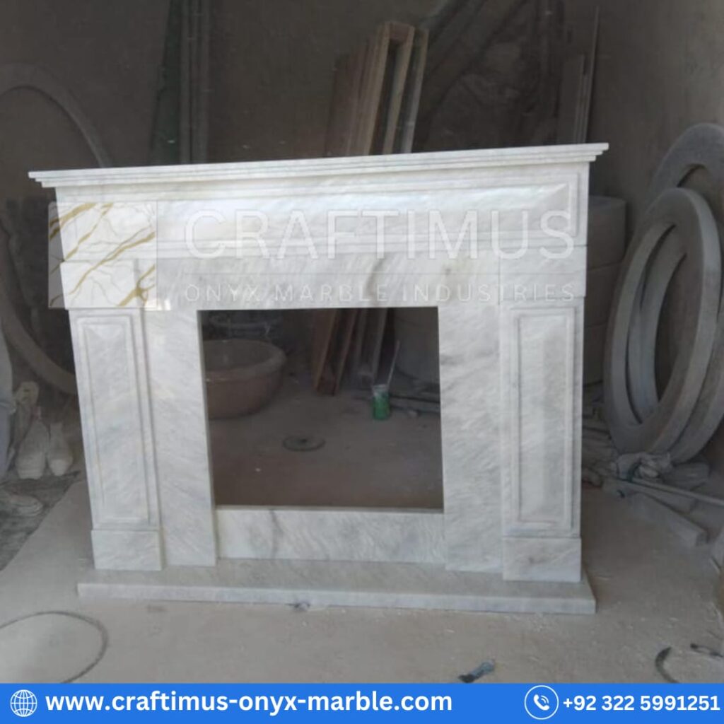 Marble fireplaces made by CRAFTIMUS Onyx Marble Industries (Pvt) Ltd in Pakistan