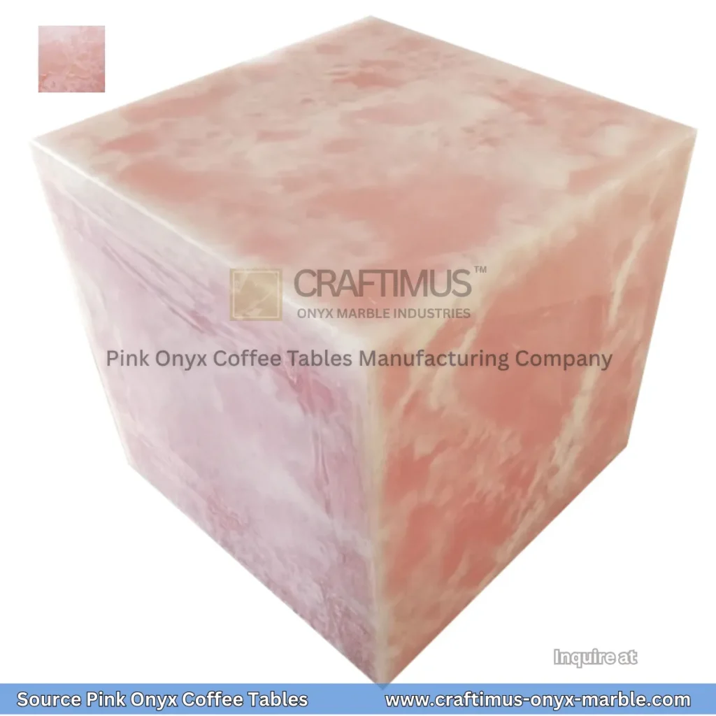 Pink Onyx Square Coffee Table Designs and Images