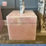 Pink Onyx Square Coffee Table Designs and Images