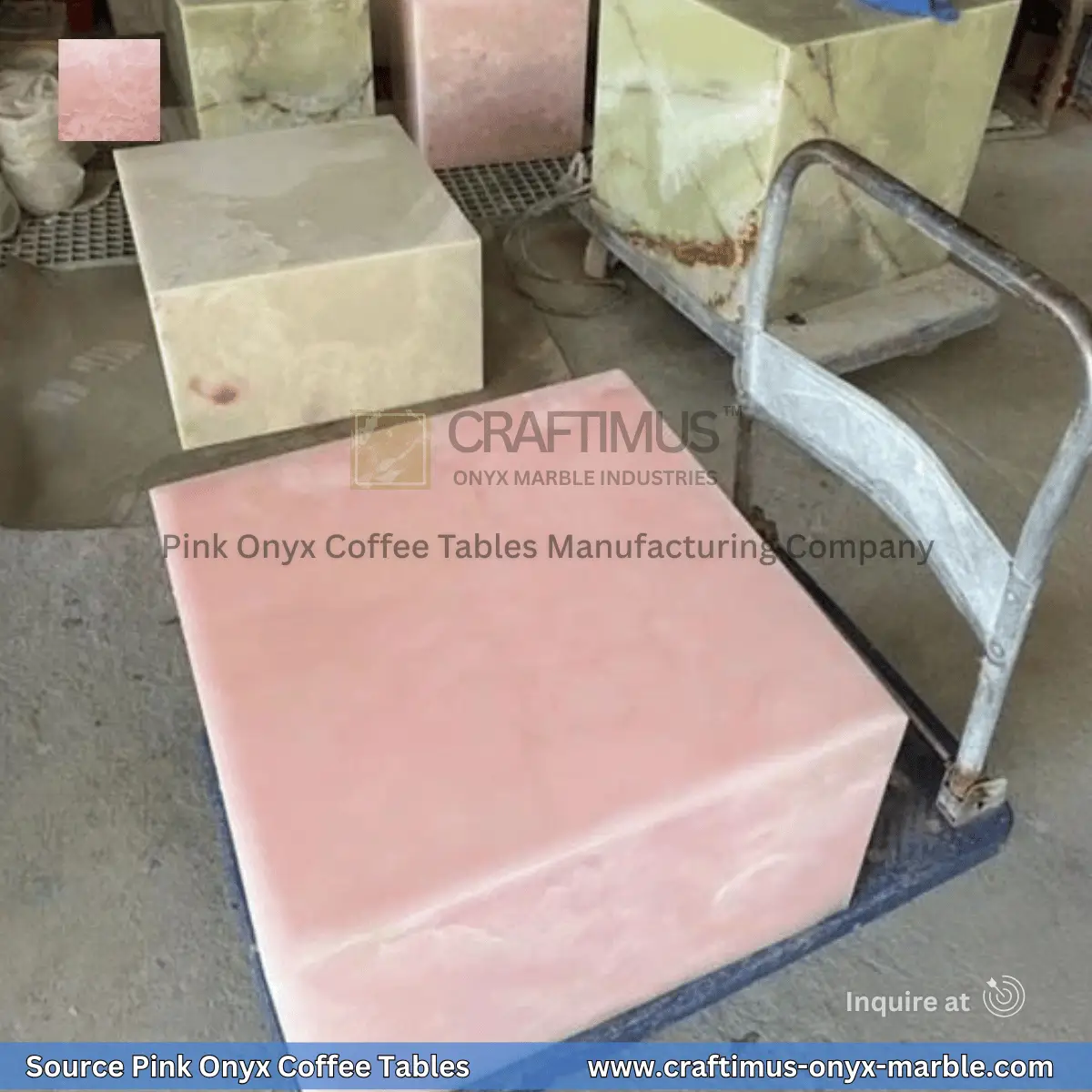 Pink Onyx Square Coffee Table Designs and Images