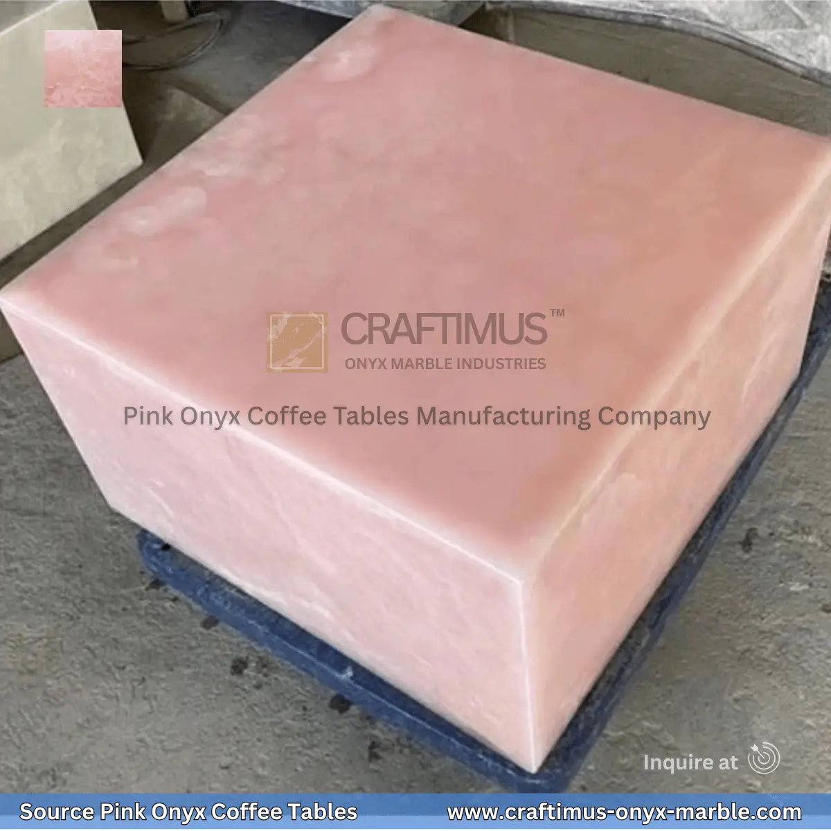 Pink Onyx Square Coffee Table Designs and Images