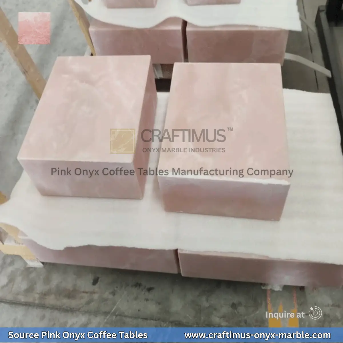 Pink Onyx Square Coffee Table Designs and Images