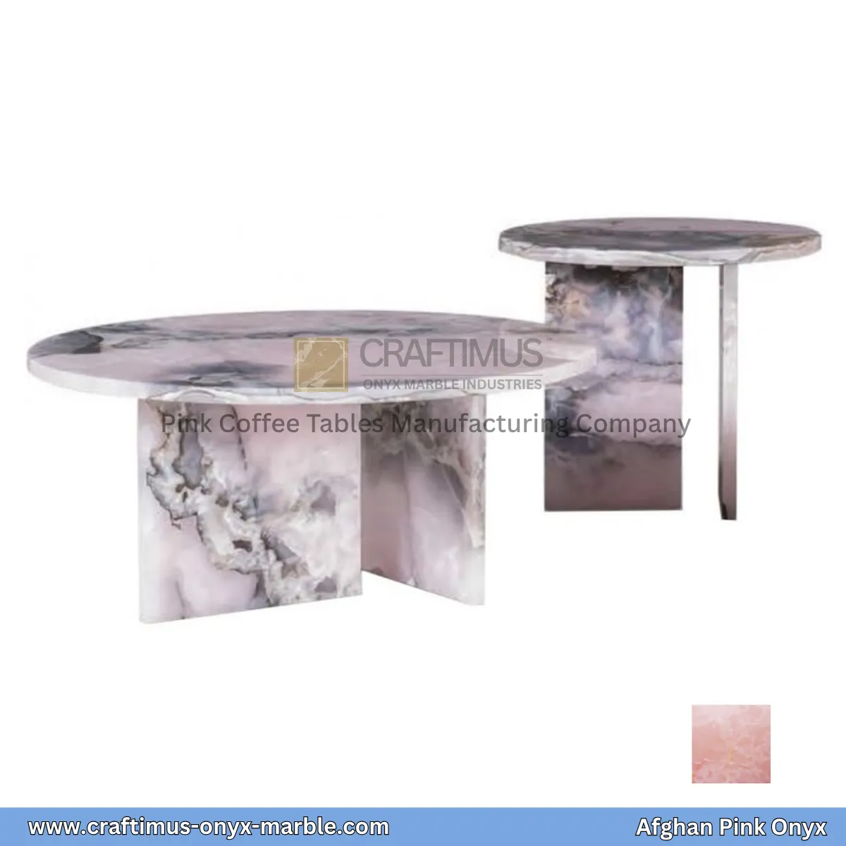 Pink Onyx Round Coffee Table