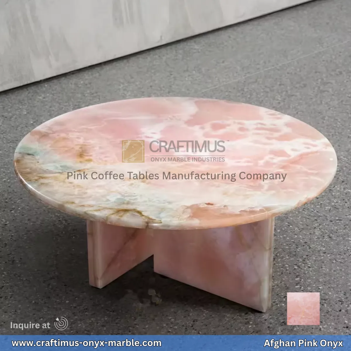 pink-onyx-round-coffee-table-size-design-made-in-china07 Pink Onyx Round Shaped Coffee Table