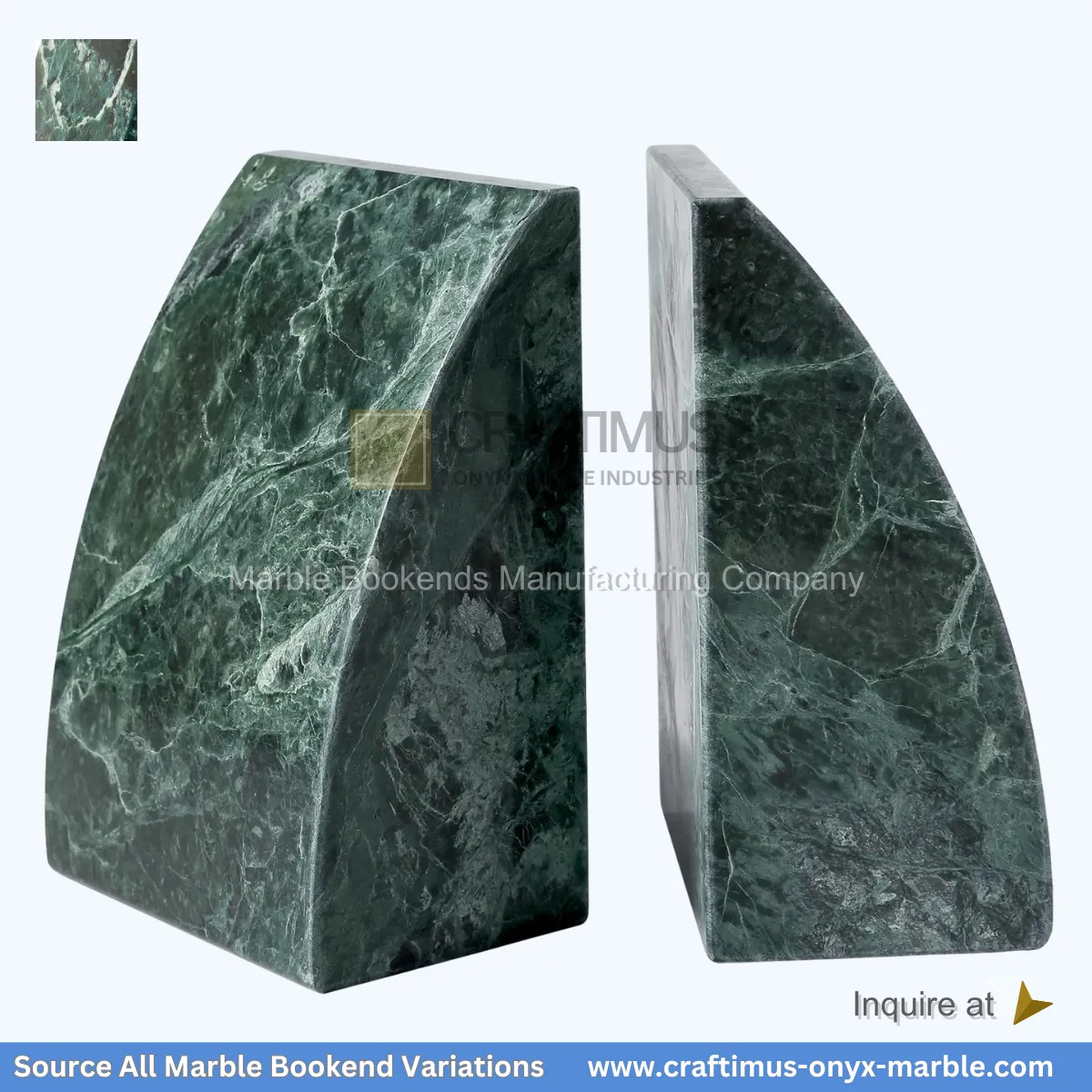 jungle green marble bookends sailboat shaped designs made in china 01 jungle green marble curved bookends