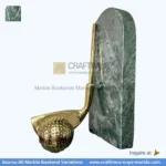 Forest green marble Bookends brass golf shaped design bookends modern stone set