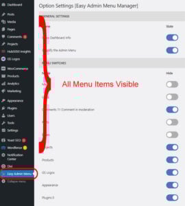 Easy Admin Manager Menu
