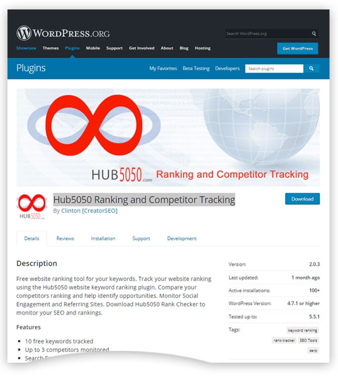 Hub5050 Ranking and Competitor Tracking on WordPress Hub5050 Ranking and Competitor Tracking on WordPress