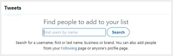 Add to Twitter list